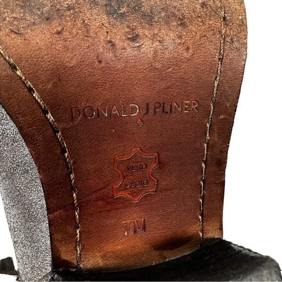 DONALD J. PLINER Bottie Short Metallic Brushed Suede Cowboy Boots - Picture 8 of 10